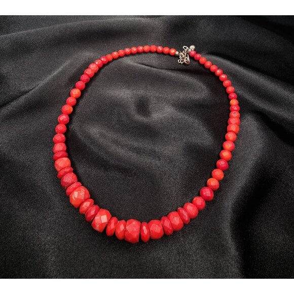 Jay King Genuine Coral Beaded Necklace With 925 Sterling Silver Clasp - Picture 2 of 5